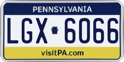 PA license plate LGX6066