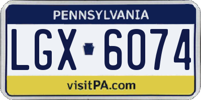 PA license plate LGX6074