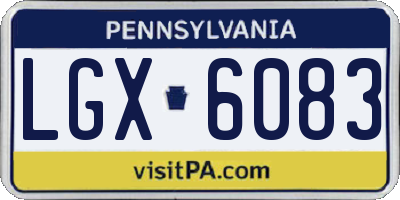 PA license plate LGX6083