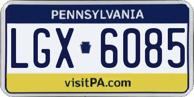 PA license plate LGX6085