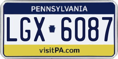 PA license plate LGX6087