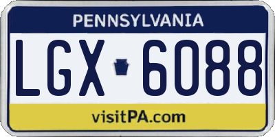 PA license plate LGX6088