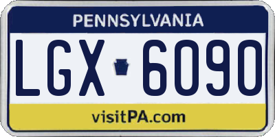 PA license plate LGX6090