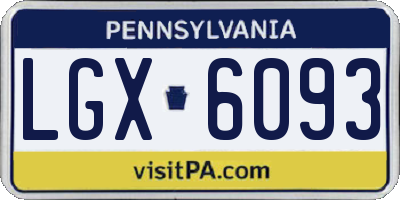 PA license plate LGX6093