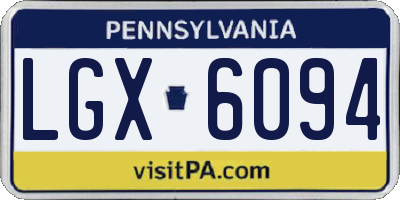 PA license plate LGX6094