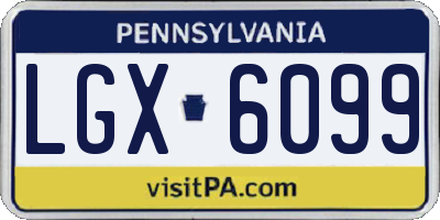 PA license plate LGX6099
