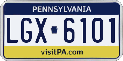 PA license plate LGX6101