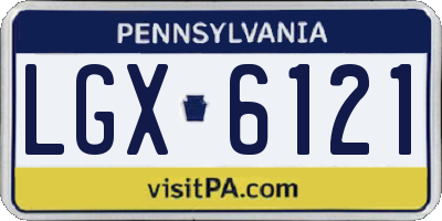 PA license plate LGX6121