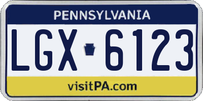 PA license plate LGX6123