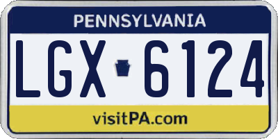 PA license plate LGX6124