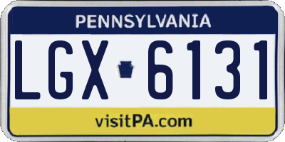 PA license plate LGX6131