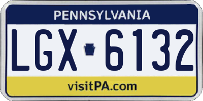 PA license plate LGX6132