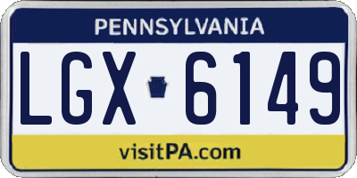 PA license plate LGX6149
