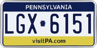 PA license plate LGX6151