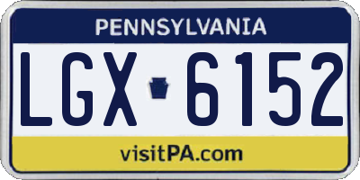 PA license plate LGX6152