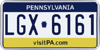 PA license plate LGX6161