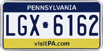 PA license plate LGX6162