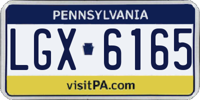 PA license plate LGX6165