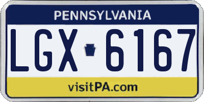 PA license plate LGX6167