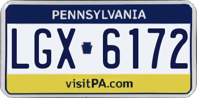 PA license plate LGX6172