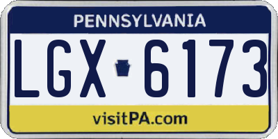 PA license plate LGX6173