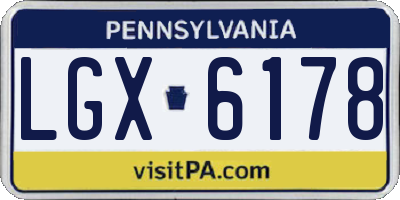 PA license plate LGX6178