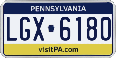 PA license plate LGX6180