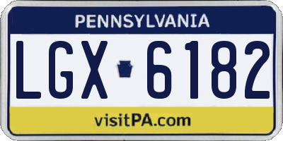 PA license plate LGX6182