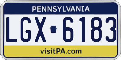 PA license plate LGX6183