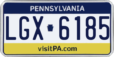 PA license plate LGX6185