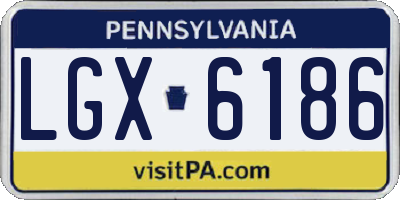 PA license plate LGX6186