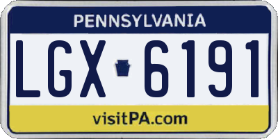 PA license plate LGX6191
