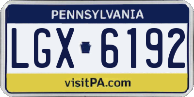 PA license plate LGX6192