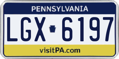 PA license plate LGX6197