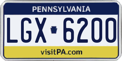 PA license plate LGX6200