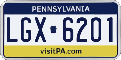 PA license plate LGX6201