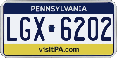PA license plate LGX6202