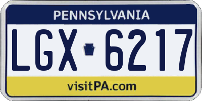 PA license plate LGX6217