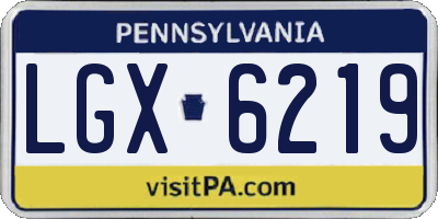 PA license plate LGX6219