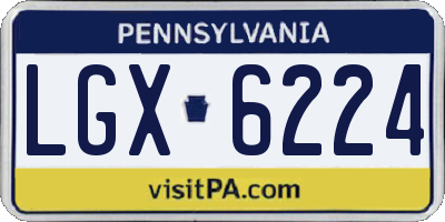 PA license plate LGX6224