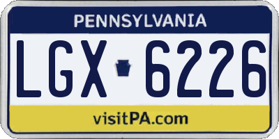 PA license plate LGX6226