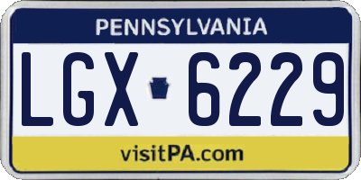 PA license plate LGX6229