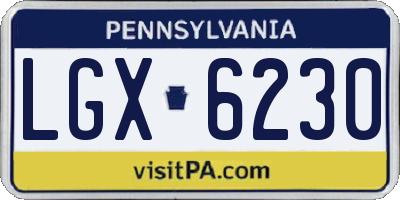 PA license plate LGX6230