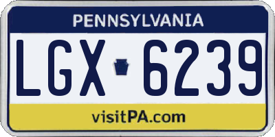 PA license plate LGX6239