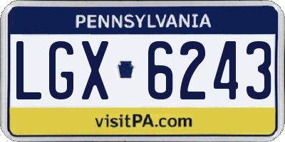 PA license plate LGX6243