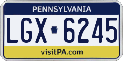 PA license plate LGX6245