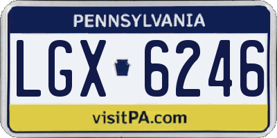 PA license plate LGX6246