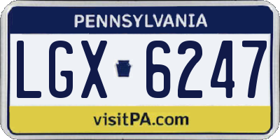PA license plate LGX6247