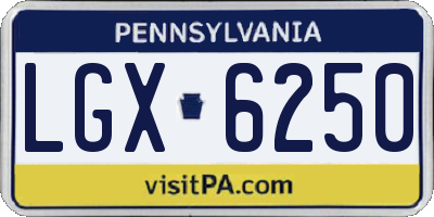 PA license plate LGX6250