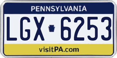 PA license plate LGX6253